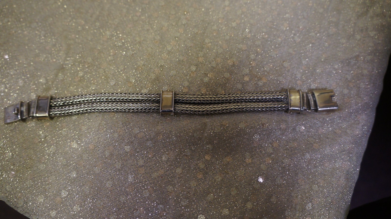 .925 STERLING SILVER BRACELET 2.5″ CLOSED 8″ LONG