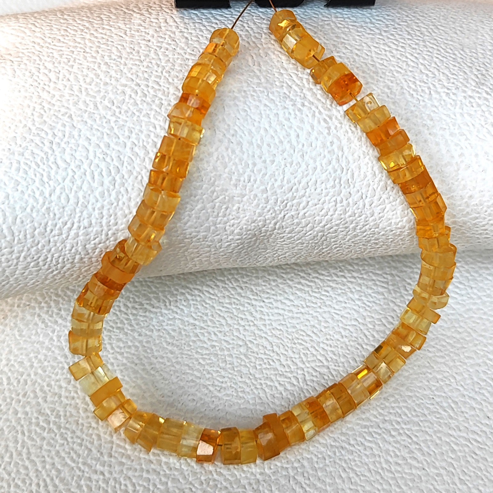Natural Brazilian Citrine Beads 5-6mm Faceted Bolt Shape 8″ Strand Brazil Gems