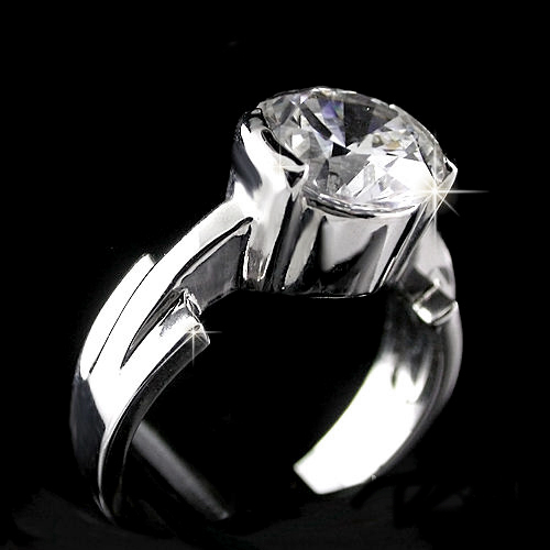 Ladies 3.35ctw SOLITAIRE AAA Grade cz WHITE GOLD EP & RHODIUM EP Ring | NEW