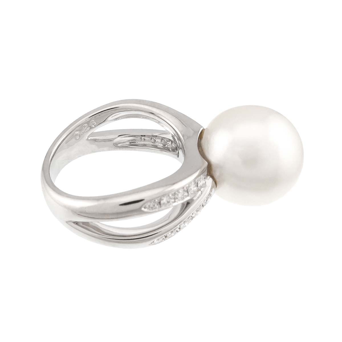 TASAKI South Sea pearl 12.4mm Diamond 0.26ct Ring Pt size5.5-5.75(US) 90308909