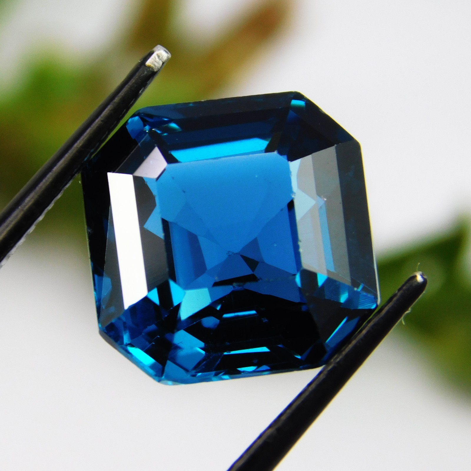 Natural Certified 10.30 ct. Indicolite Blue Tourmaline Asscher Cut Gemstone