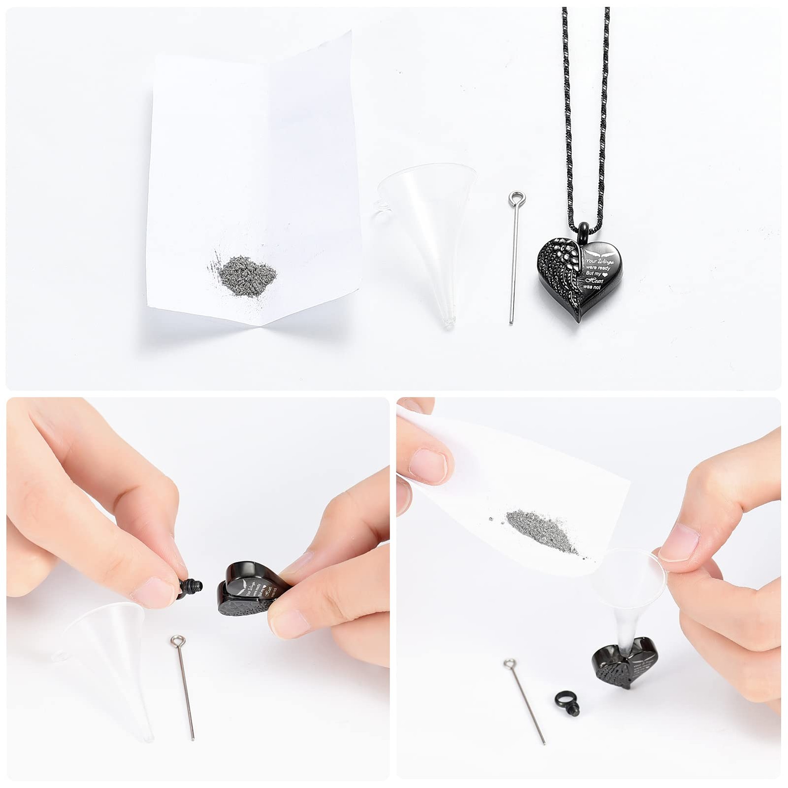Love Heart Urn Necklace for Ashes Keepsake Memorial Cremation Jewelry Stainle…