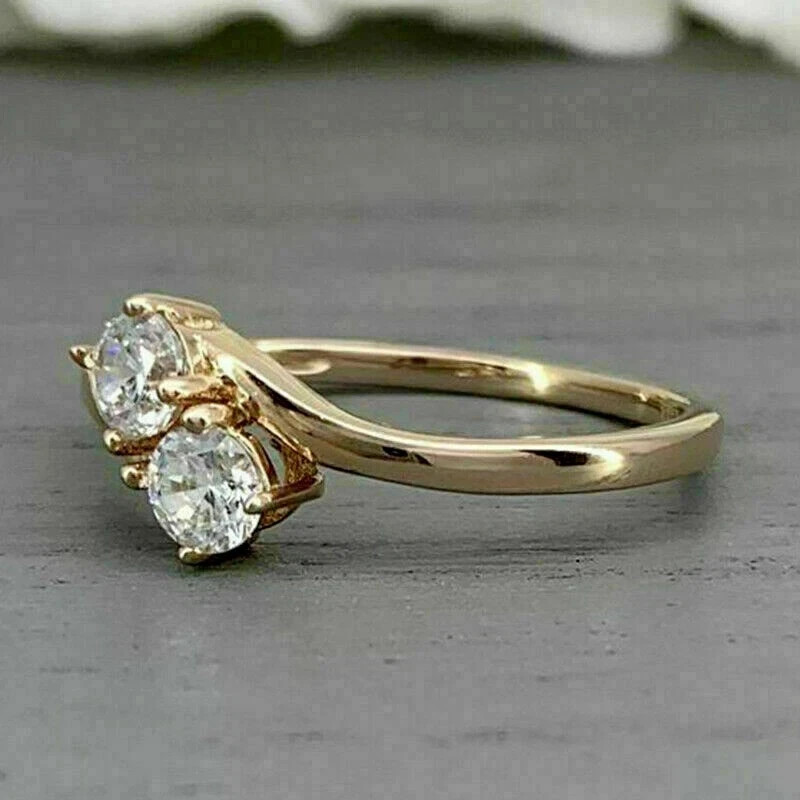 2CT Round Cut Lab-Created Solitaire Women’s Wedding Ring 14K Yellow Gold Plated