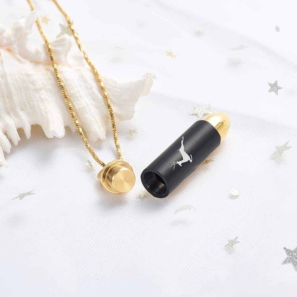 Cremation Jewelry for Ashes Locket Deer Bullet Pendant Urn Necklace for Ashes…