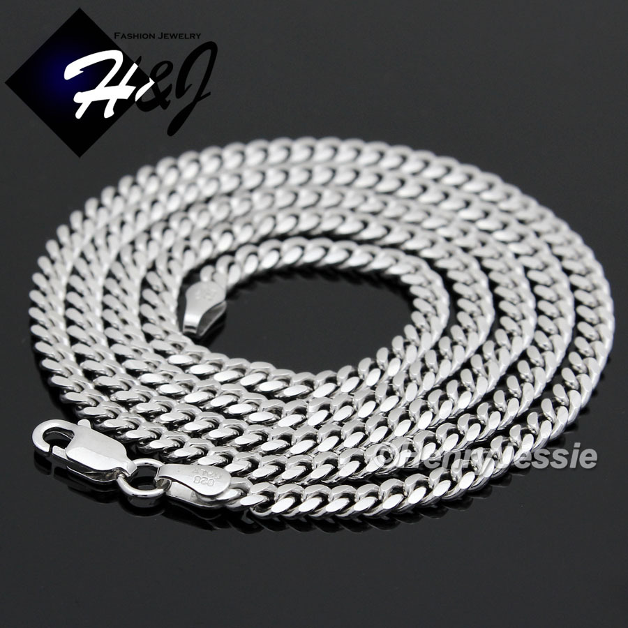20″24″30″MEN WOMEN 925 STERLING SILVER 3MM MIAMI CUBAN CURB CHAIN NECKLACE*SN4