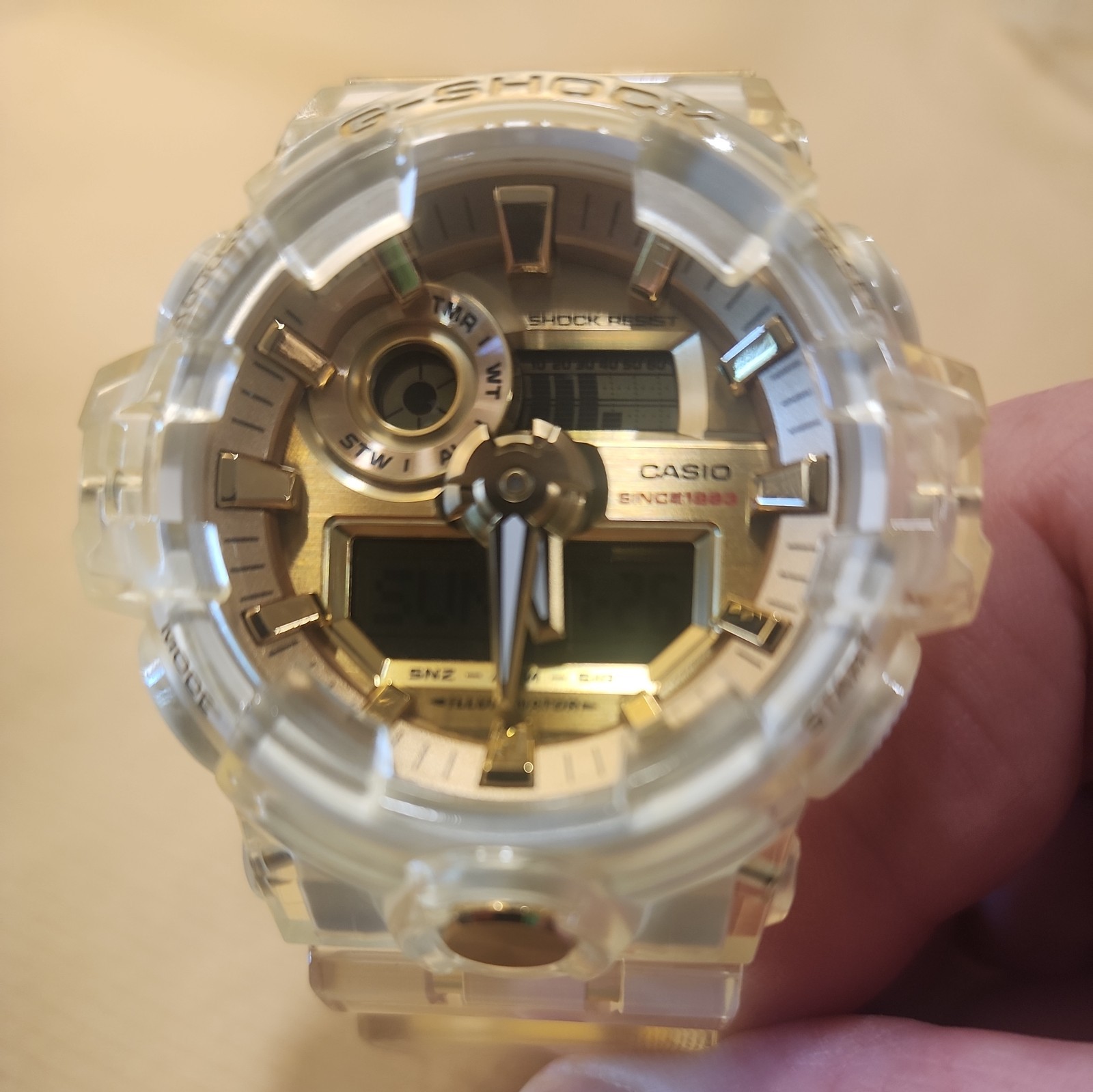 Casio G-Shock 35th Anniv. GA-735E 54mm Clear Digital/Analog Watch w/New Battery