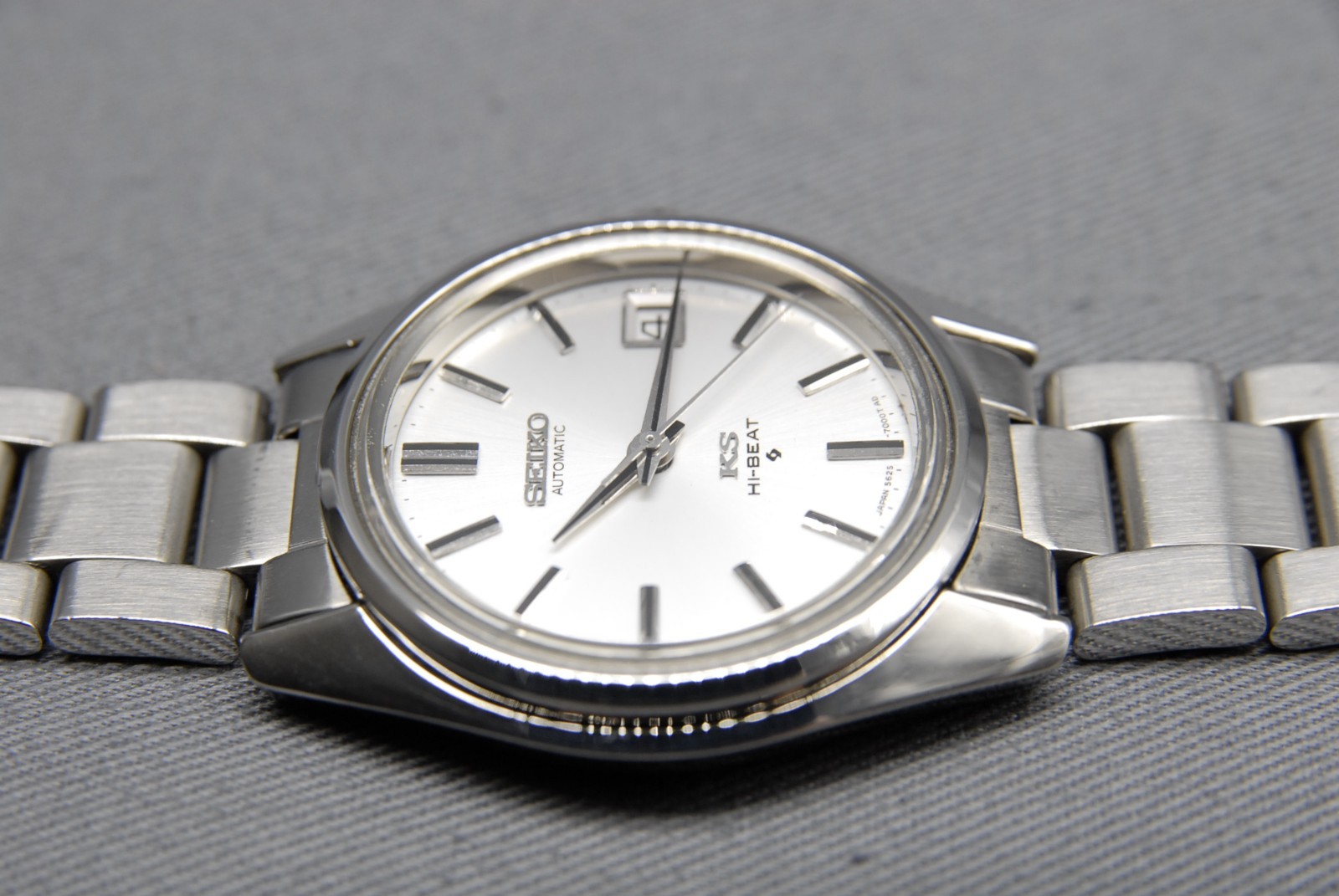 1968 [N MINT] Vintage KING SEIKO 5625-7000 KS Hi-Beat 35mm Silver AT Men’s Watch