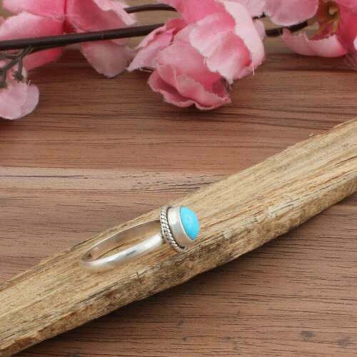 Sleeping Beauty Turquoise Ring 925 Sterling Silver Boho Ring Everyday Ring Gift