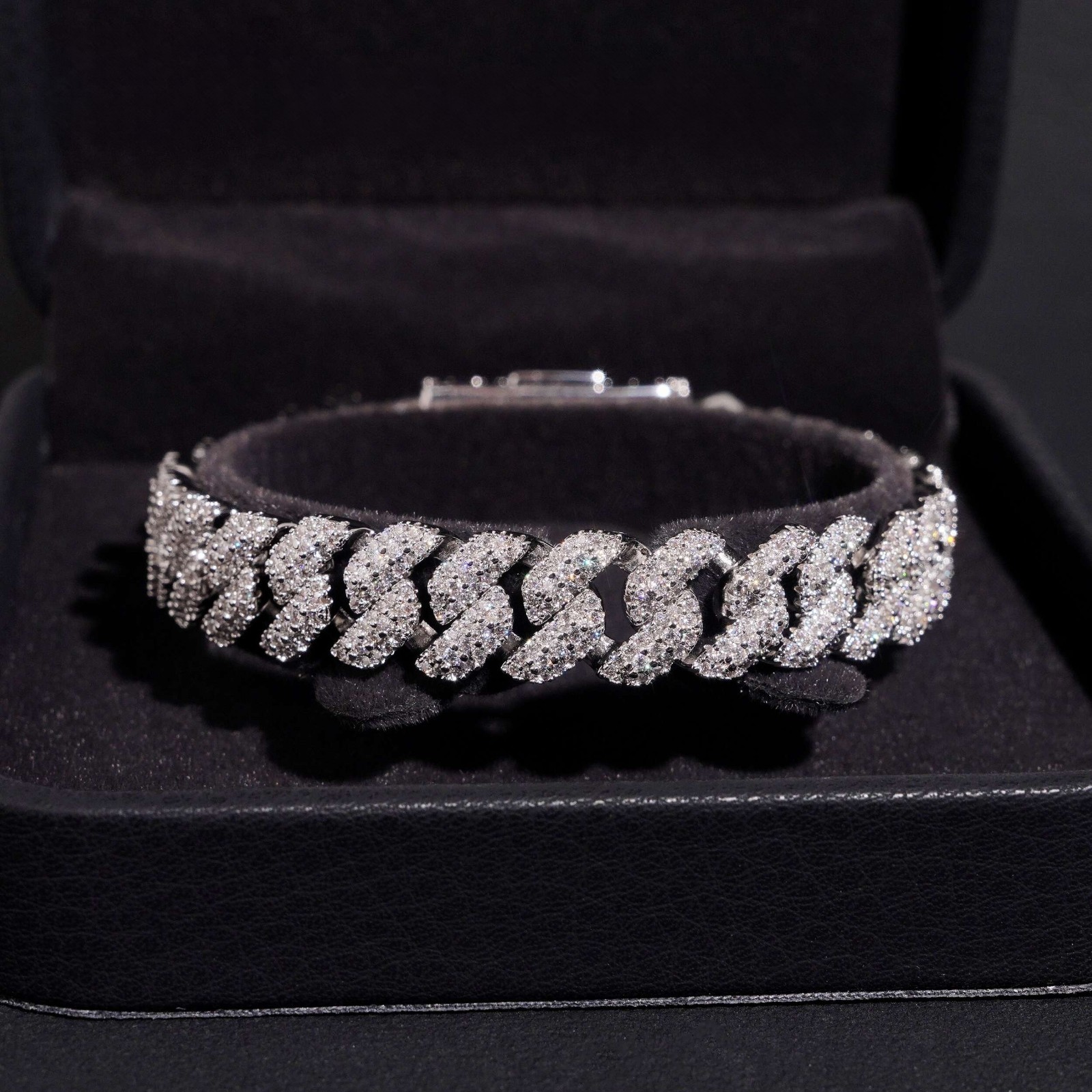 Bracelet 10mm Hip Hop VVS Moissanite Bracelet Brass Moissanite Cuban Link Bracel