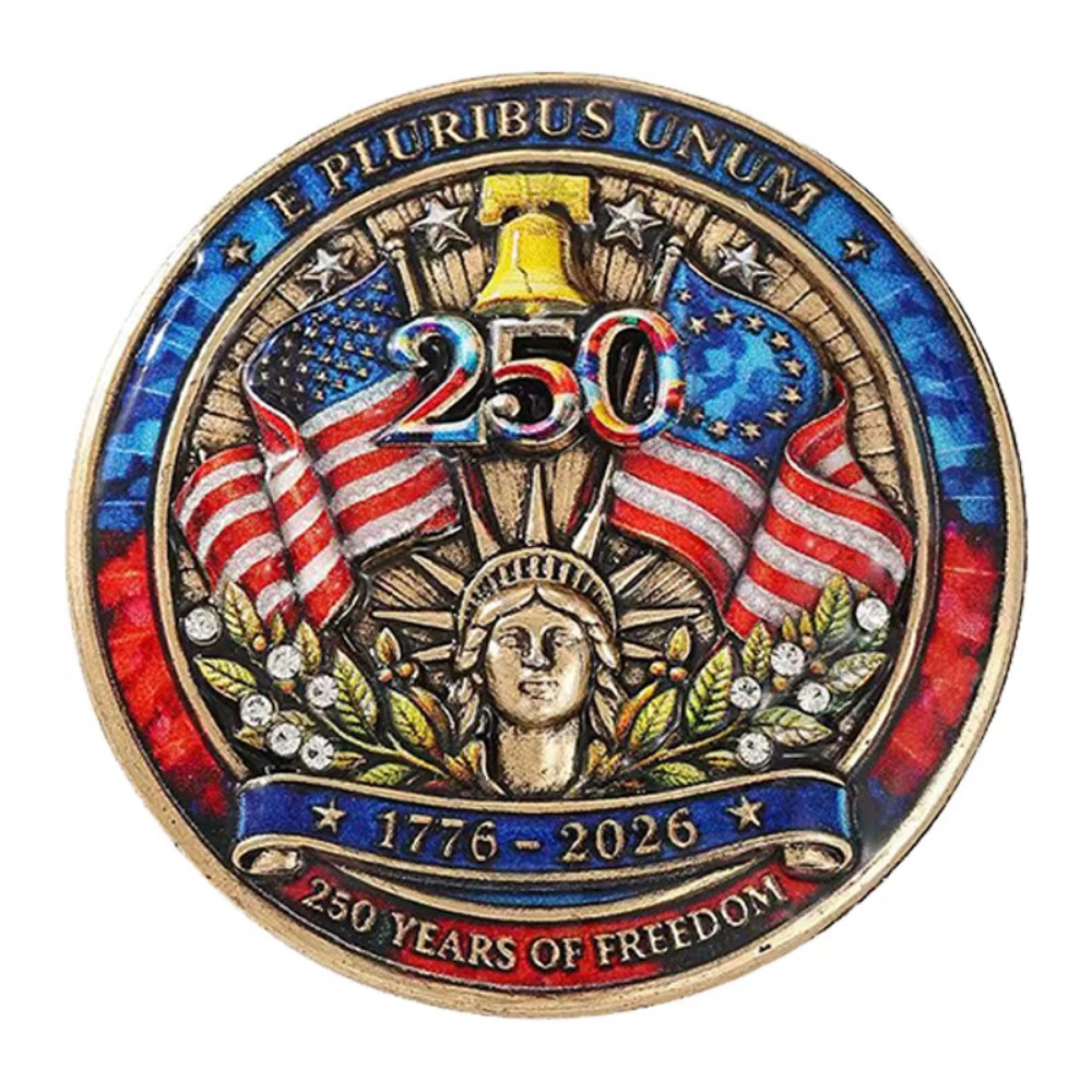 1776-2026 USA 250 Years Freedom Brooch US Flag Pin Patriotic Liberty JewelryGift