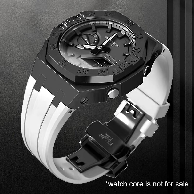 Steel Dial Bezel Mod Kit Case Band for G-Shock GA-2100 GA2110 Metal Rubber Strap