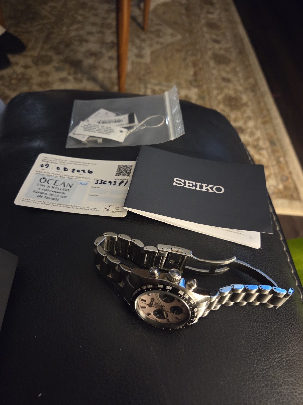 SEIKO Prospex SBDL127 Pink/Salmon Solar Chronograph Men’s Watch – Worn Twice
