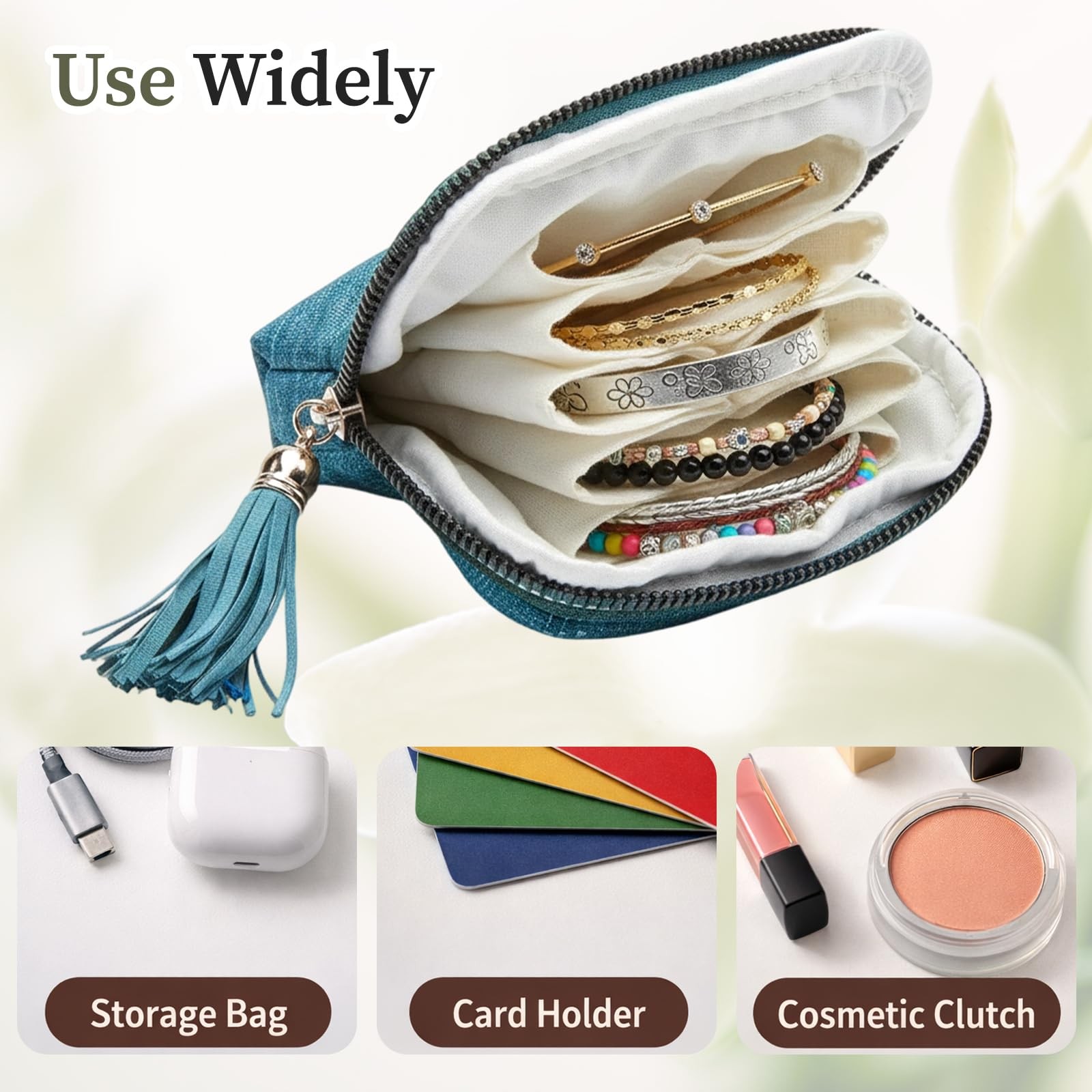 Dovbuqu 2PCS Travel Jewelry Case Small, Pouch for multicolor