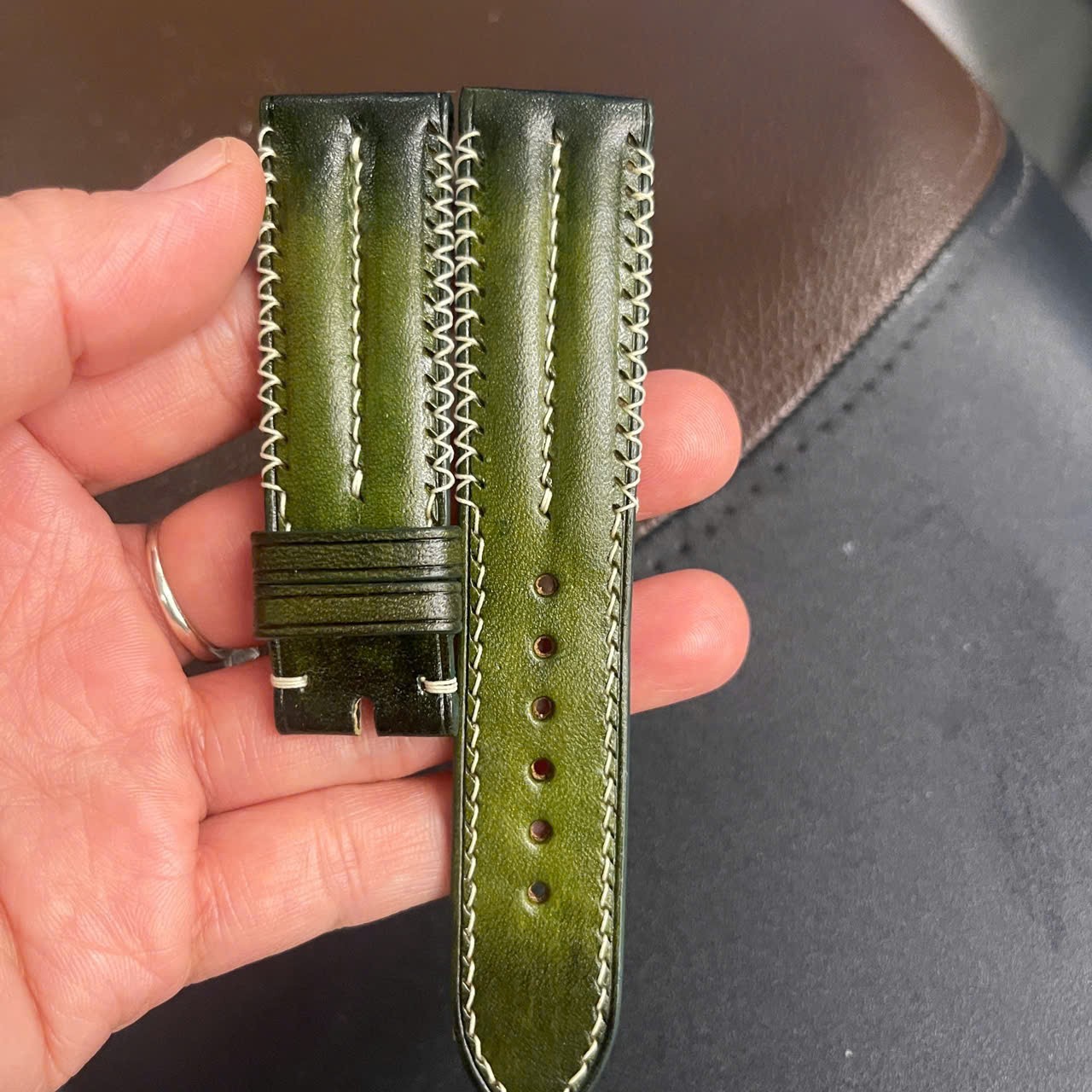 GREEN VEG Cowhide skin Watch Strap Band 18mm 19mm 20mm 21mm 22mm 23mm 24mm 26mm