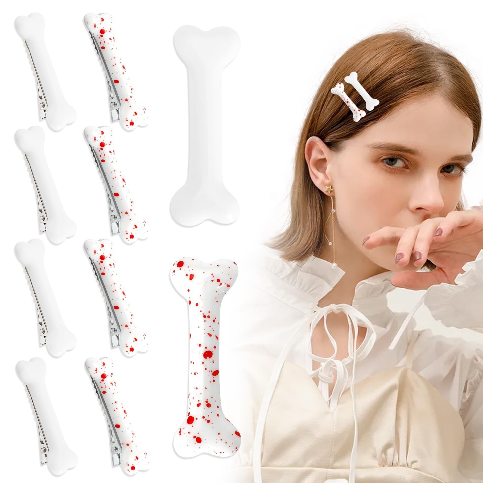 8 PCS Dog Bone Hair Clips Decorative Side Band Clips Hairpins Alligator Barre…