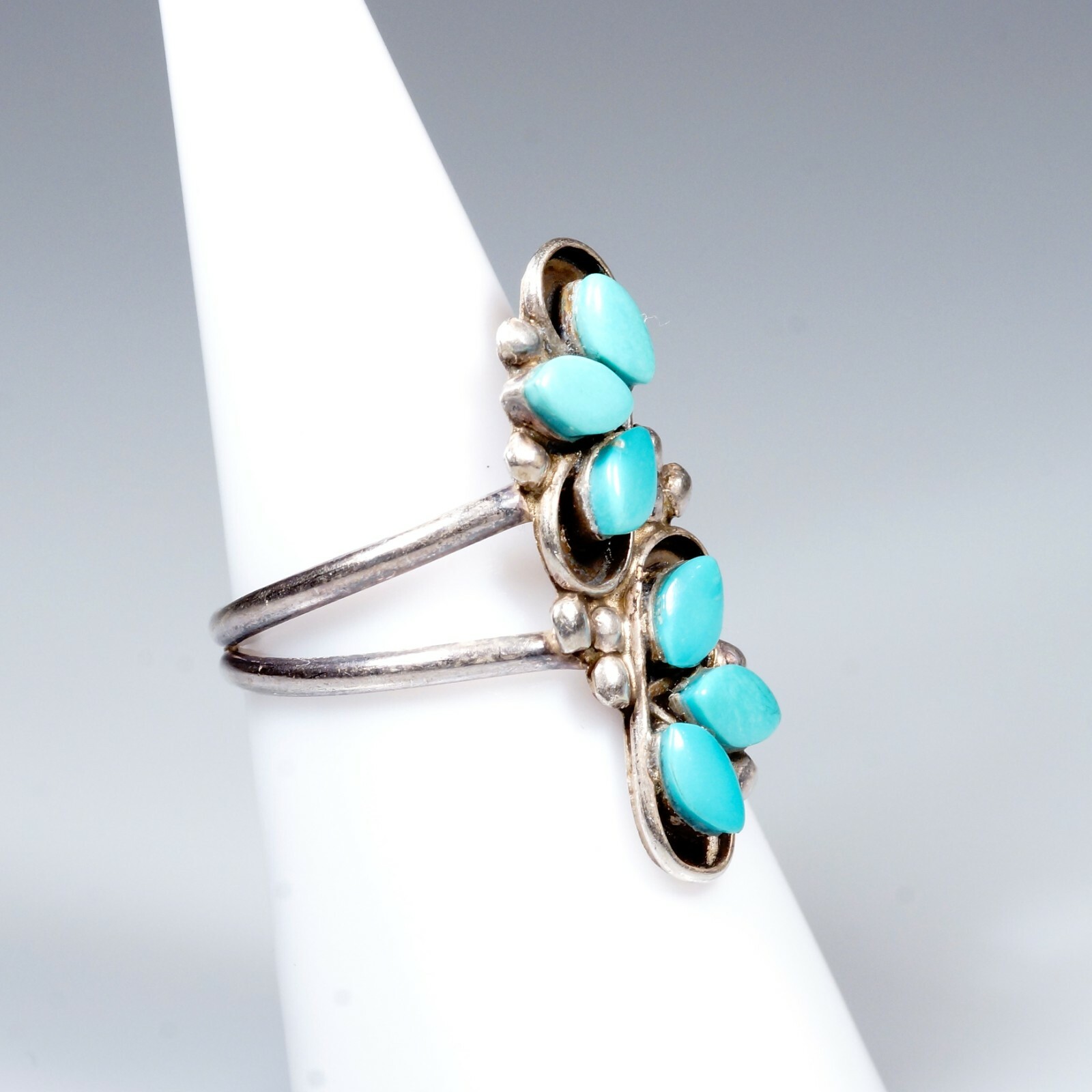 Mexico Designer Ring 925 Silver Turquoise Mexico Modernist Silver Native Taxco
