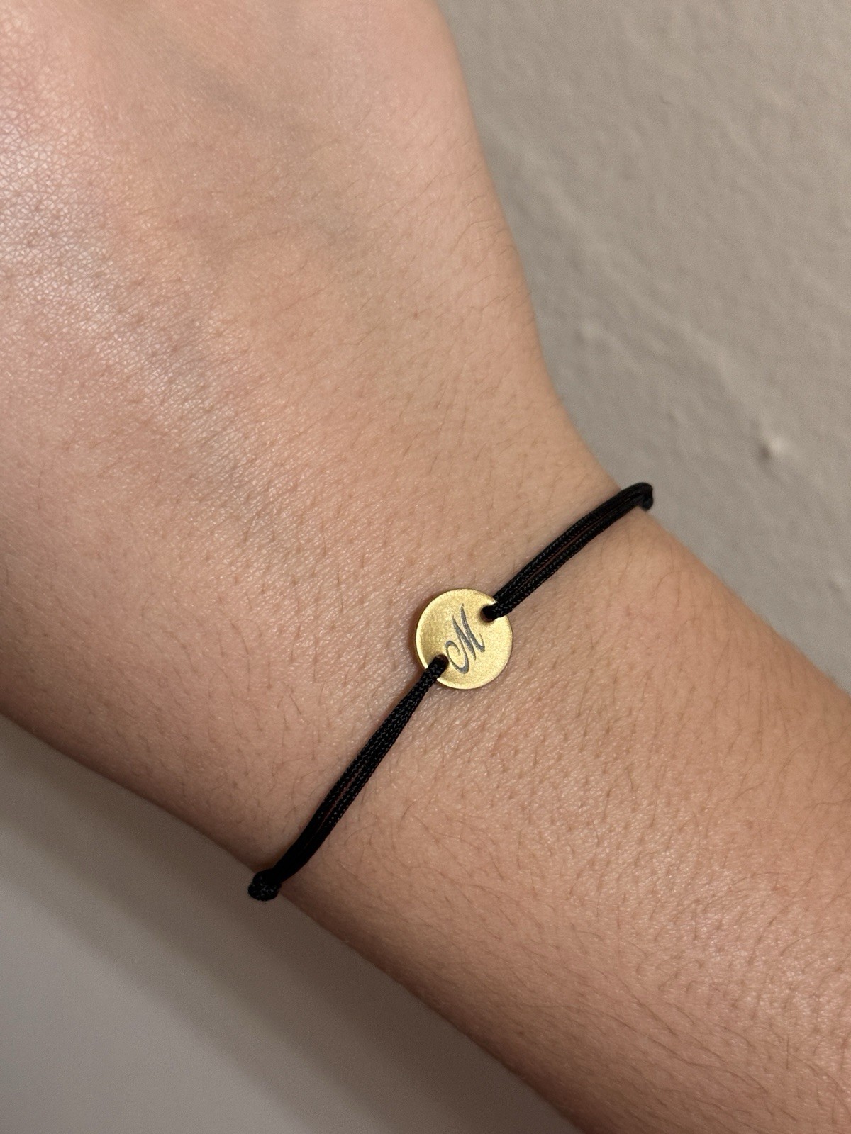 Custom Engraved Adjustable Thread Bracelet Red or Black String| 2 Script Letters
