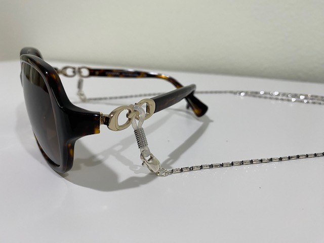 Black Ruthenium Bar Cable Silver 925 Glasses Chain/ Nacklace