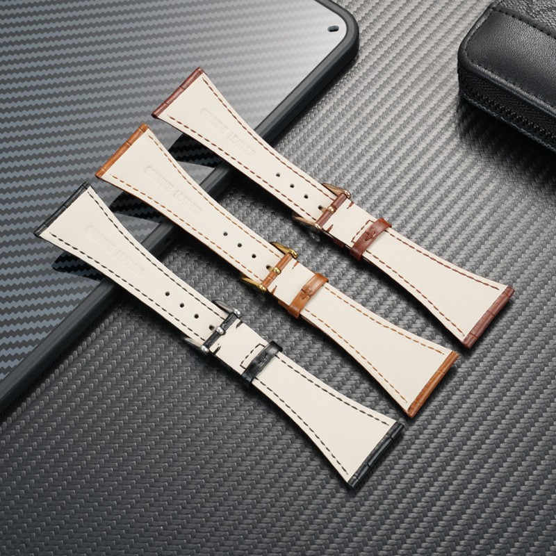 For Bulgari ASSIOMA AA48C13GLDCH high end Genuine Leather Watch Straps 26mm 28mm