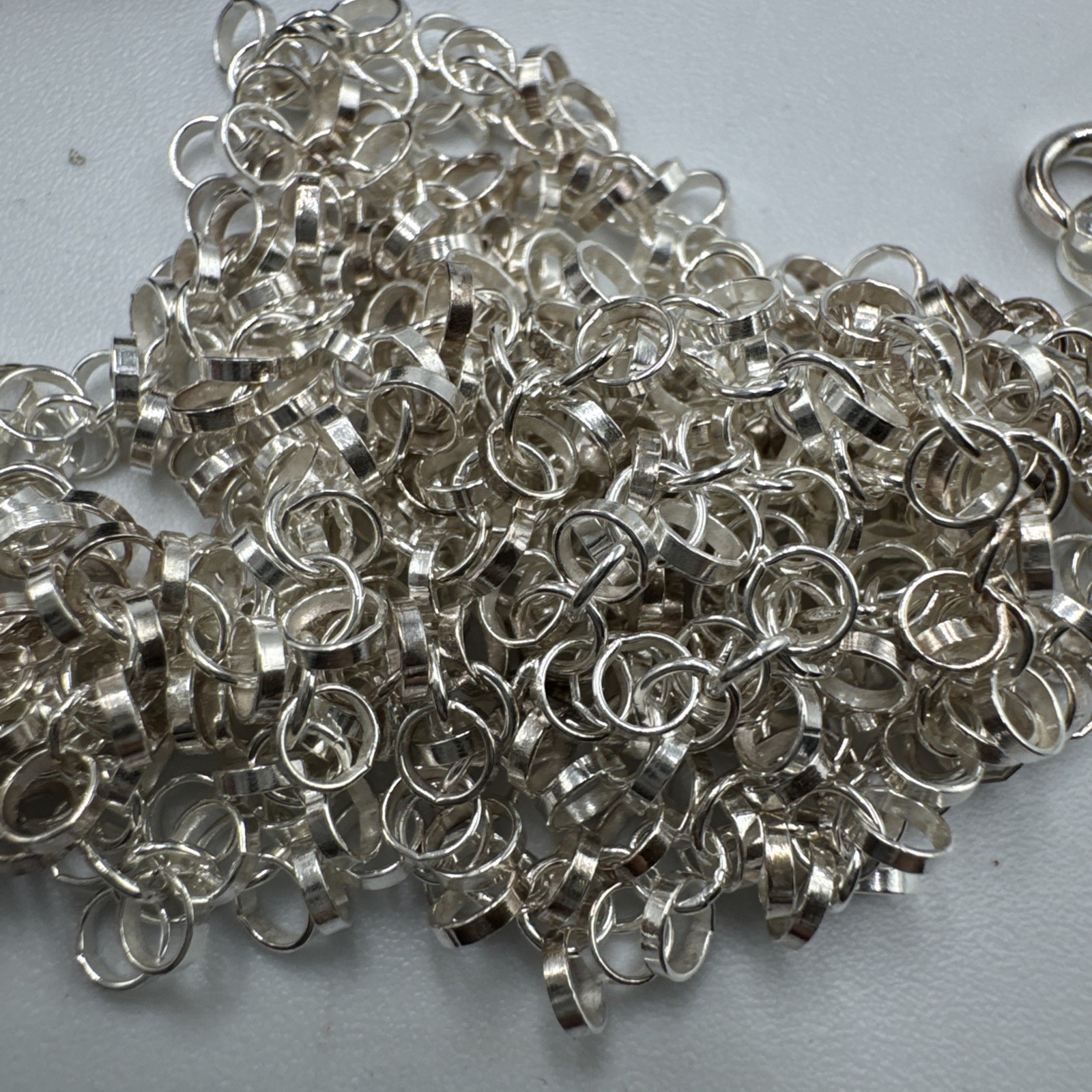 Sterling Silver Circle Link Bracelet And Necklace Set, 15.7g 22inch