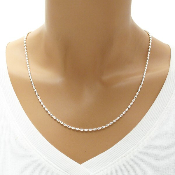 925 Sterling Silver 2mm Oval Rice Bead Chain Necklace or Bracelet 230 Gauge