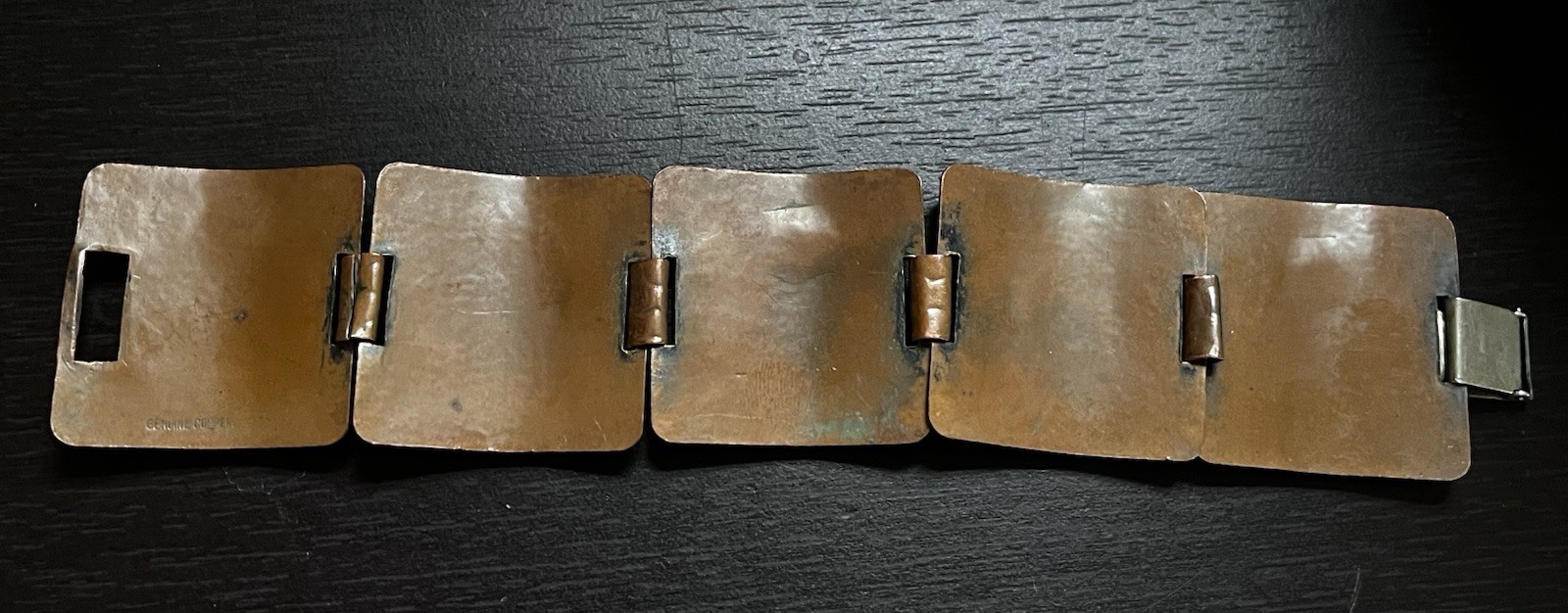 Vintage Renoir Copper Theater Drama Comedy Tragedy Masks 6.75″ Links Bracelet
