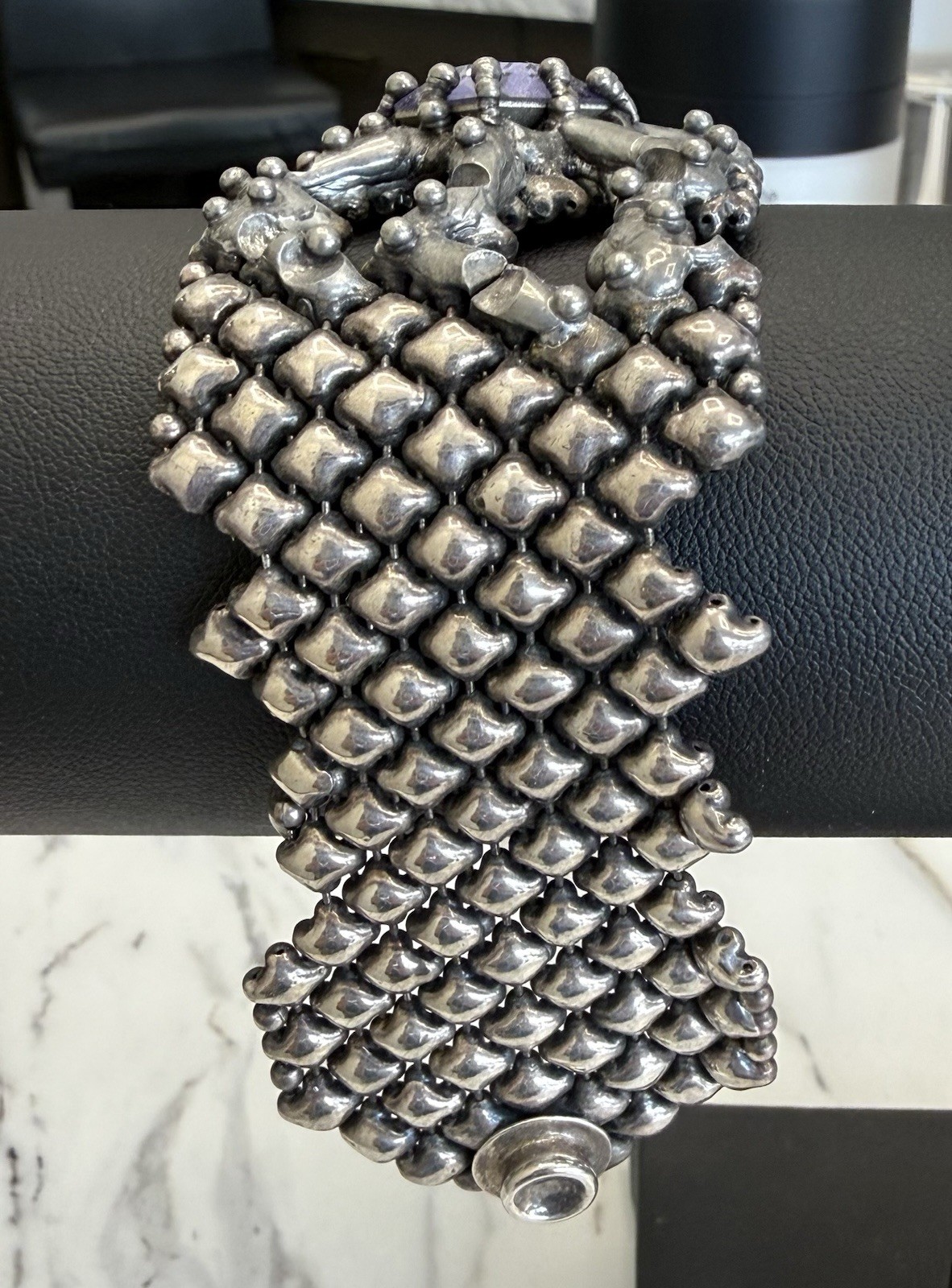 sergio liquid metal bracelet with tanzanite