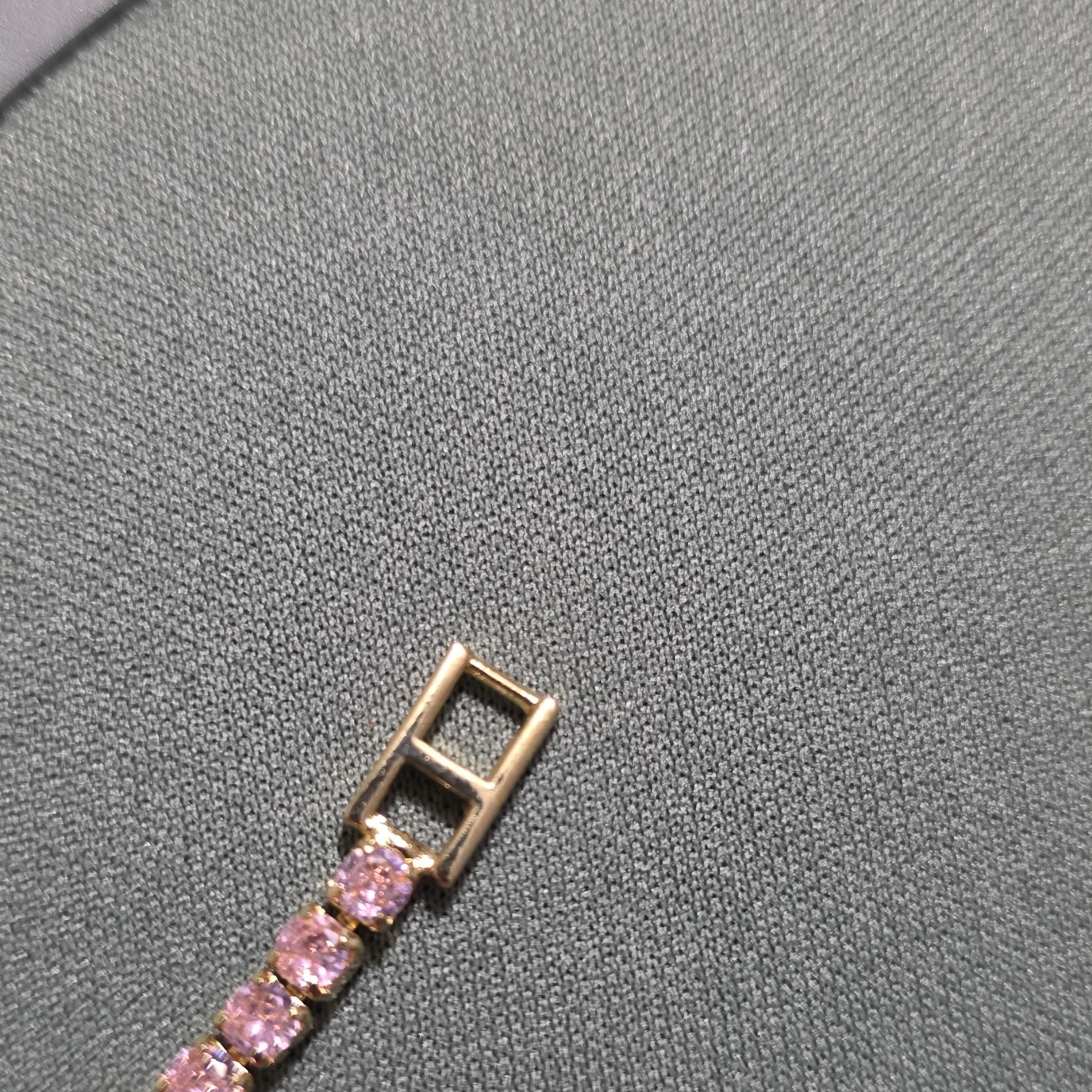 Pink Moissanite Tennis Bracelet Yellow Gold Plated Prong Set Round Box Clasp