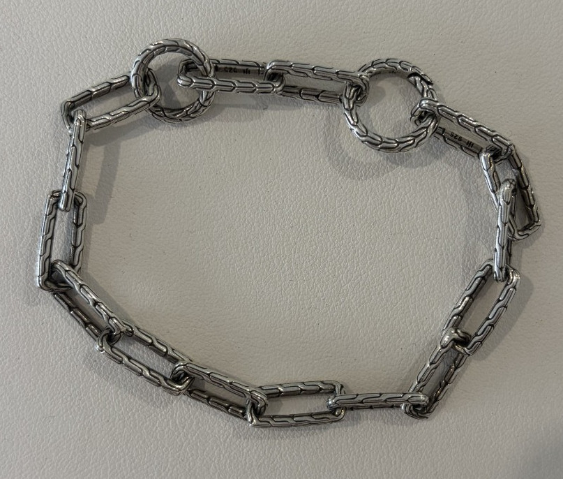 John Hardy amulet keyring bracelet silver size 7.25 (8in long)