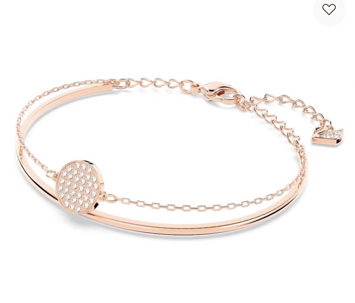 Swarovski Sublima Bangle Bracelet Rose Gold Clear Crystal Elegant Jewelry