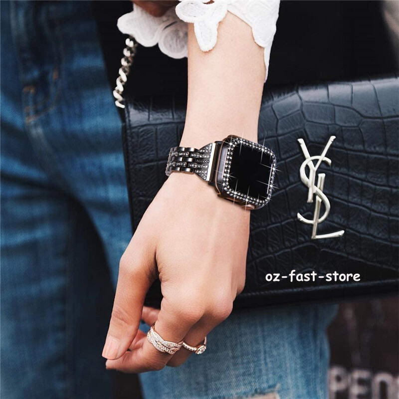 Resin Strap Band Bling Case For Apple Watch Series 9 8 7 6 5 4 3 SE 2 40/41/45MM