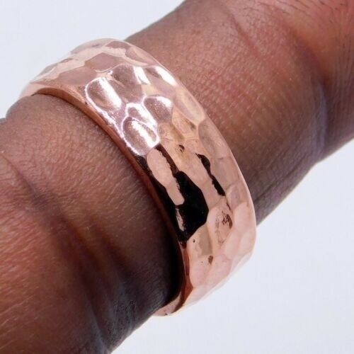 Pure Copper Hammered Men’s Handmade Jewelry Band Ring Perfect Valentine’s Gift