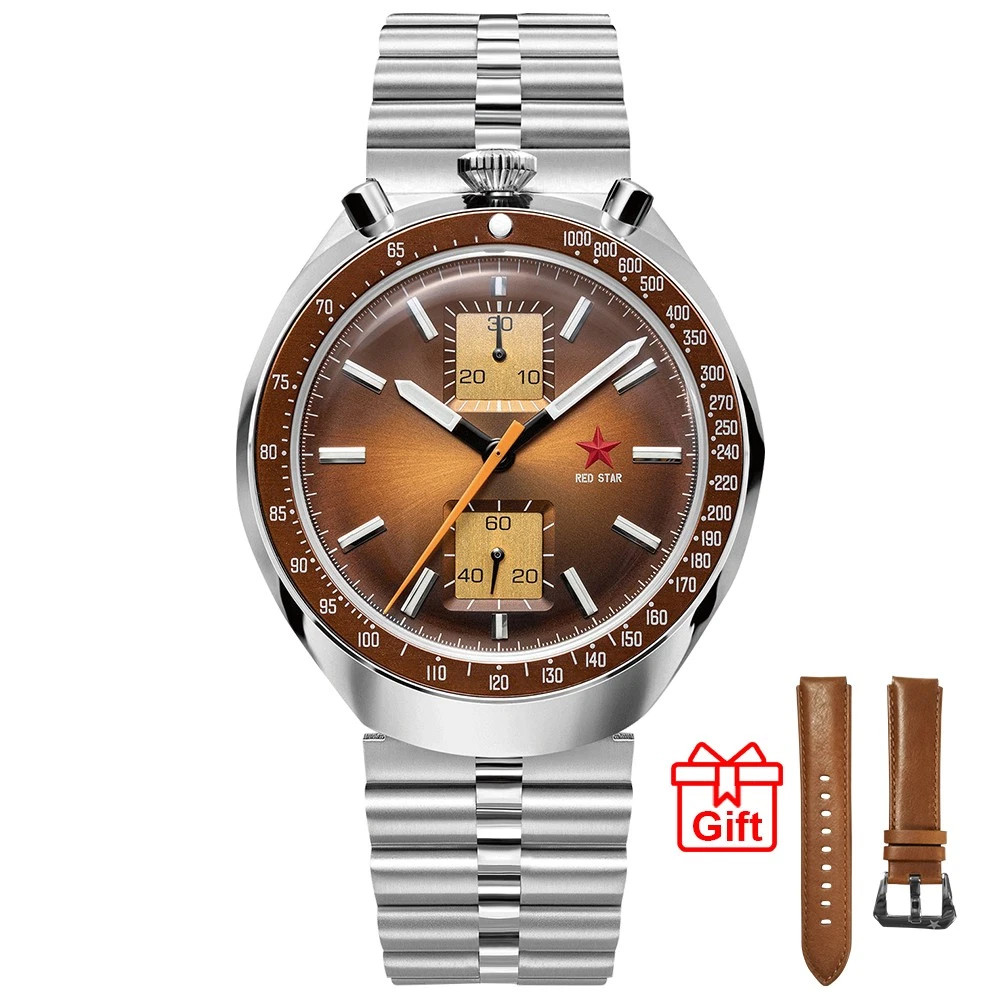 SEAKOSS Red Star Bullhead Dual-Time Zone Chronograph with Luminous Display watch