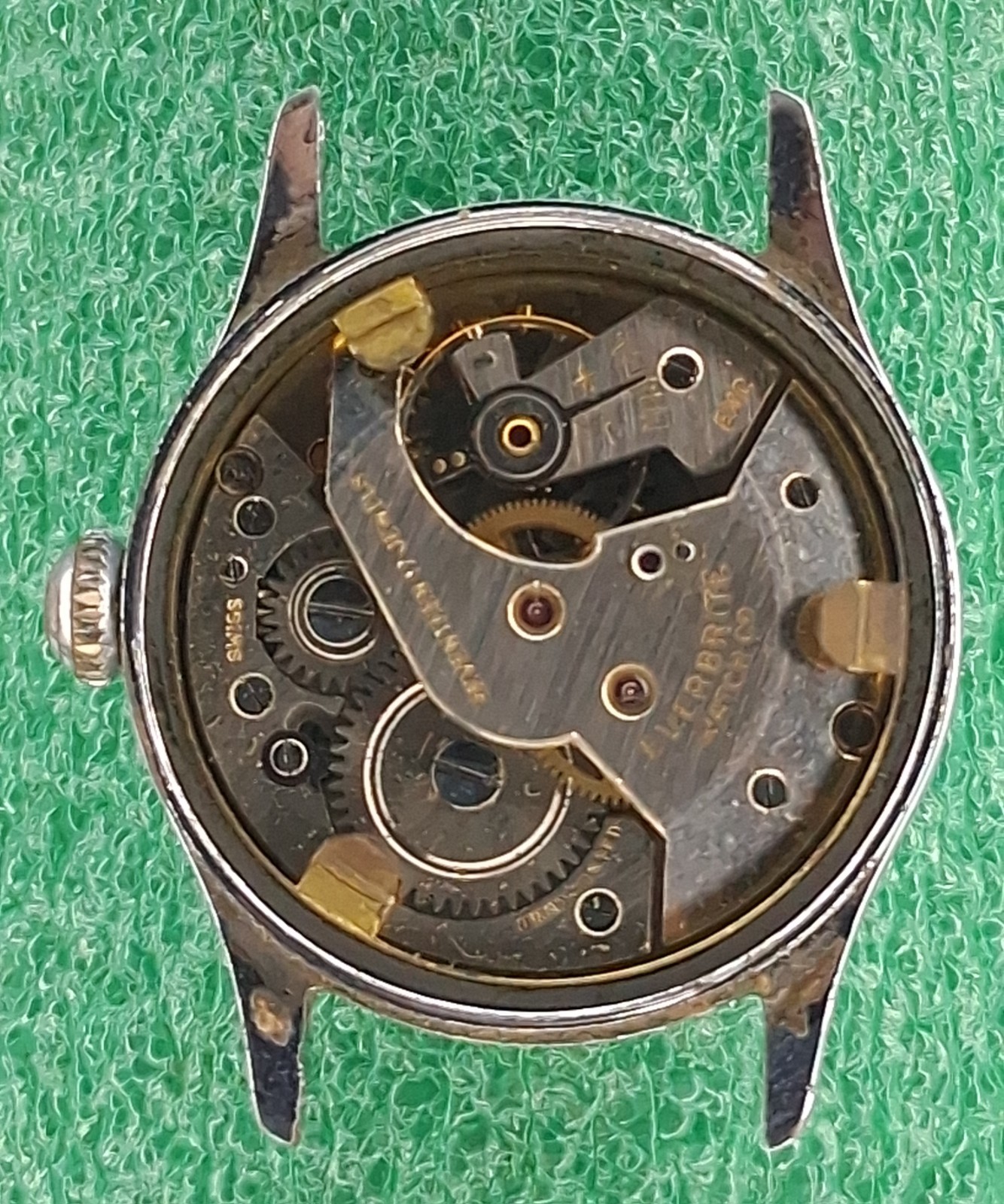 Lot W90 Mens Crosby 17J Military Manual Wind Up Movement Vintage Watch Parts