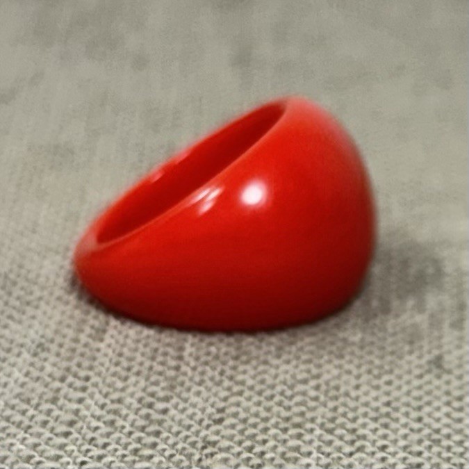 Vintage Lucite Acrylic RED Glossy Chunky Domed Ring Size 6.25 Mod Retro