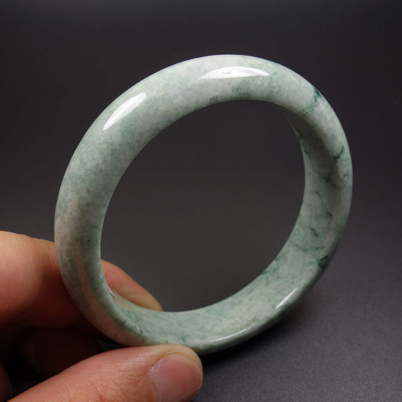 61mm Certified Grade A 100% Natural Green Jadeite Jade Bracelet Bangle Z07013