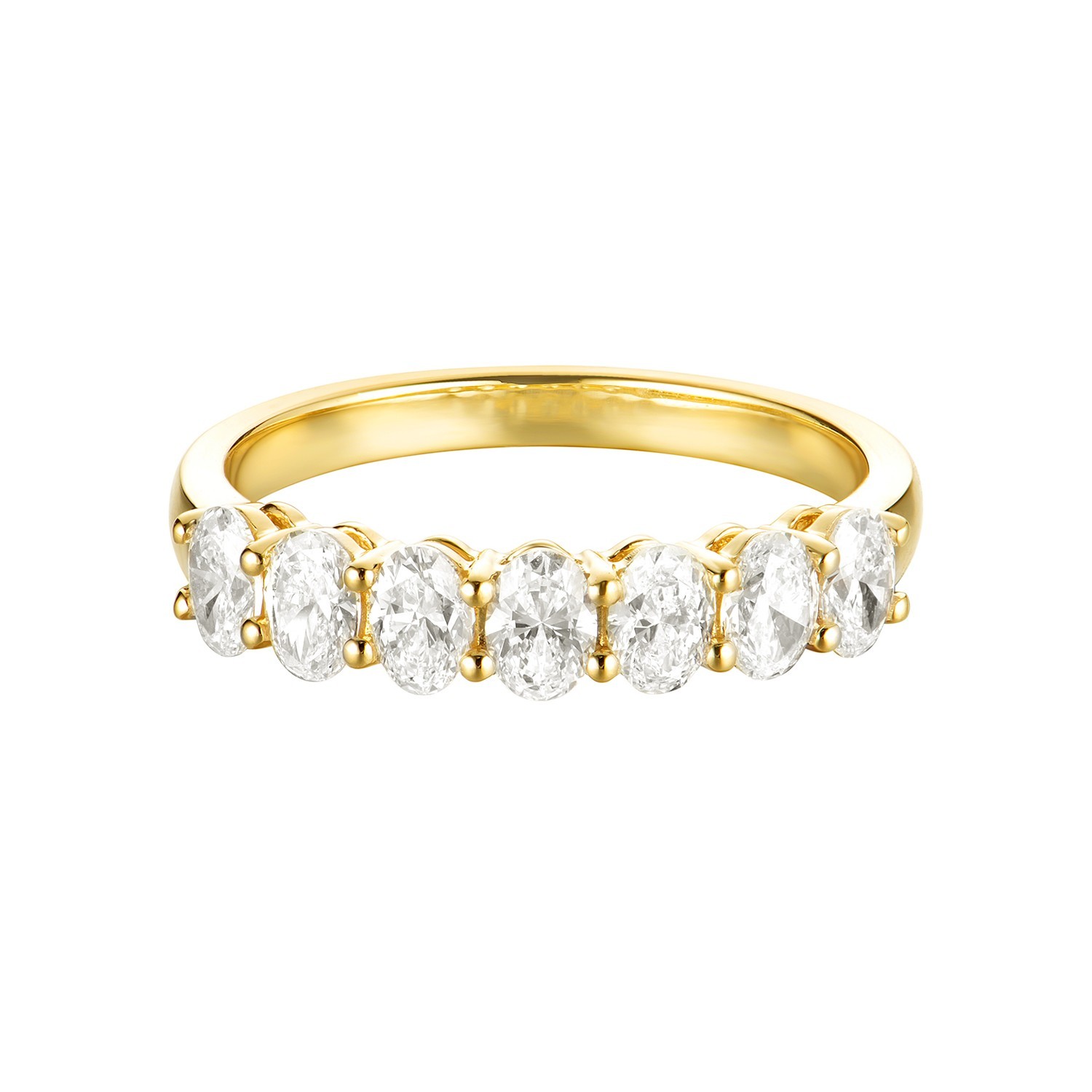 14K Yellow Gold Oval Lab Grown Diamond Wedding Band MZ6683