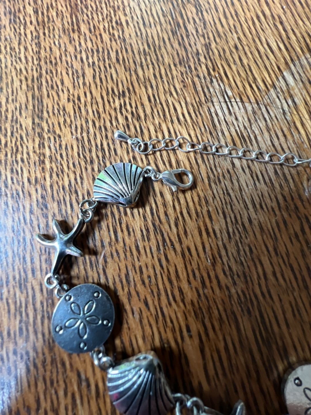Nautical Charm Bracelet with Seashell, Starfish, and Sand Dollar Links