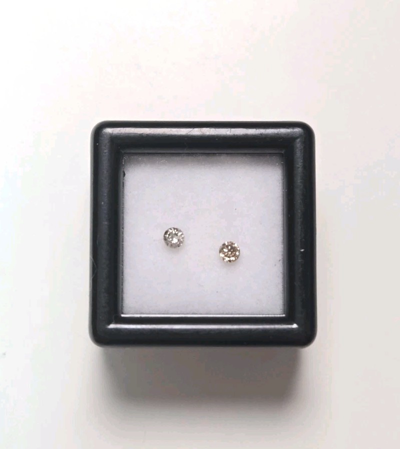 Natural Champagne Diamond Pair 1.8mm Round Brilliant SI Loose Gemstones