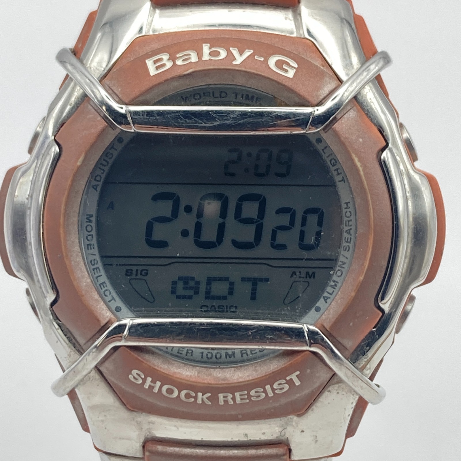 Casio Baby-G Women’s Watch 2488 MSG-135 Brown Dolphin Dual Time New Battery 8.5″