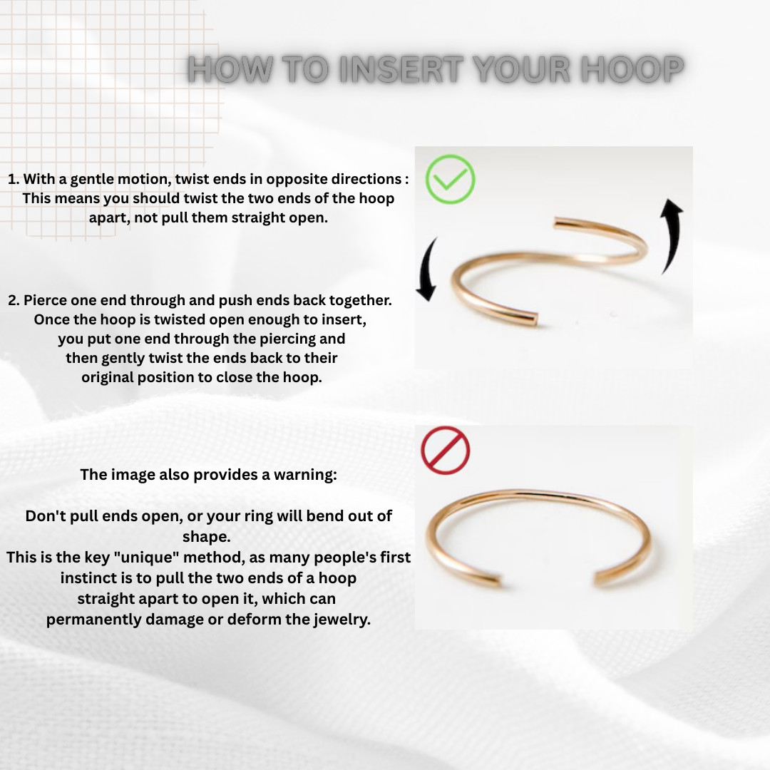 Gold Textured Nose Ring • Minimalist Hoop Nose Piercing • Lightweight Nose Ring