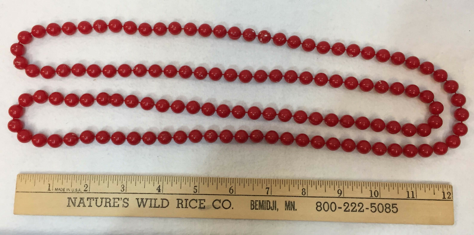 Plastic Bead Necklaces & Bracelet Red White Rope Strand String Bangle Lot 3