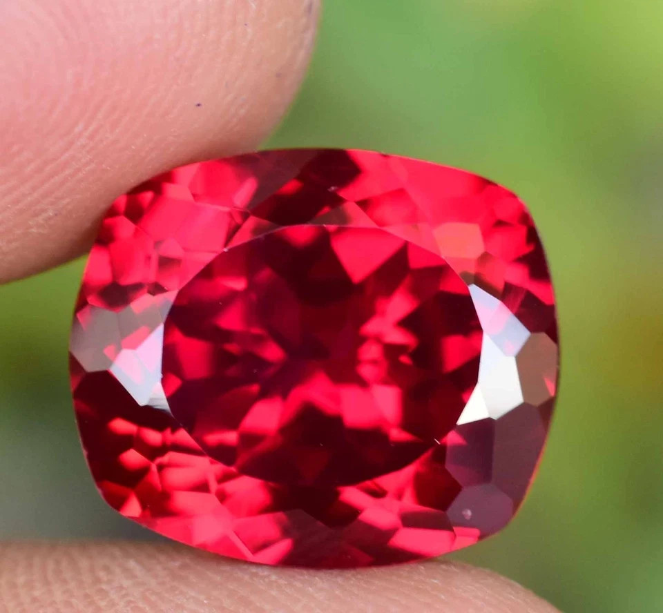 Flawless Natural Myanmar Red Spinel 13.80Ct Cushion Cut Certified Loose Gemstone
