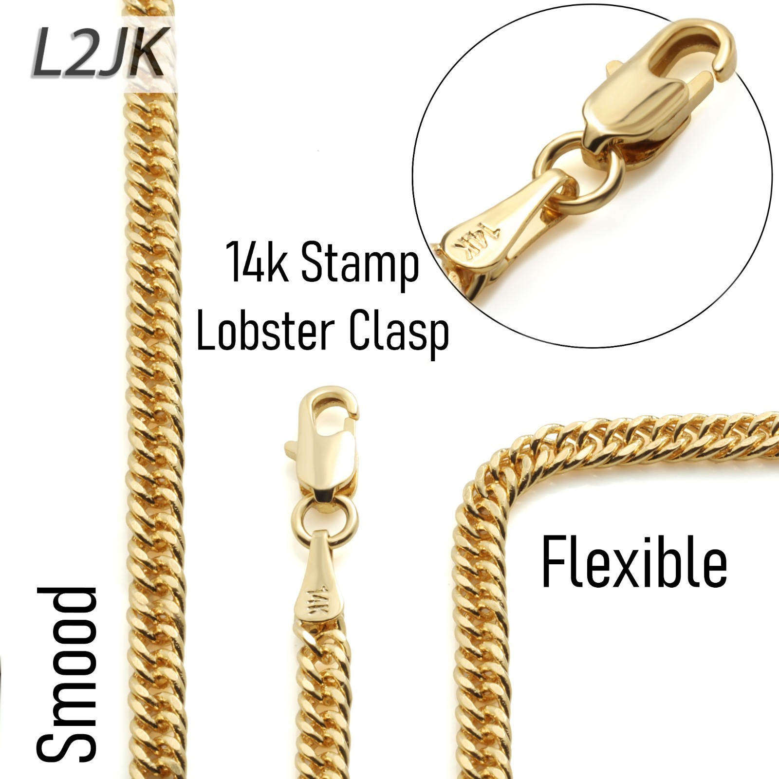 Cuban Chain Link Cascade Necklace 14K Gold Plated 3mm – 30″In Hip Hop Fashion