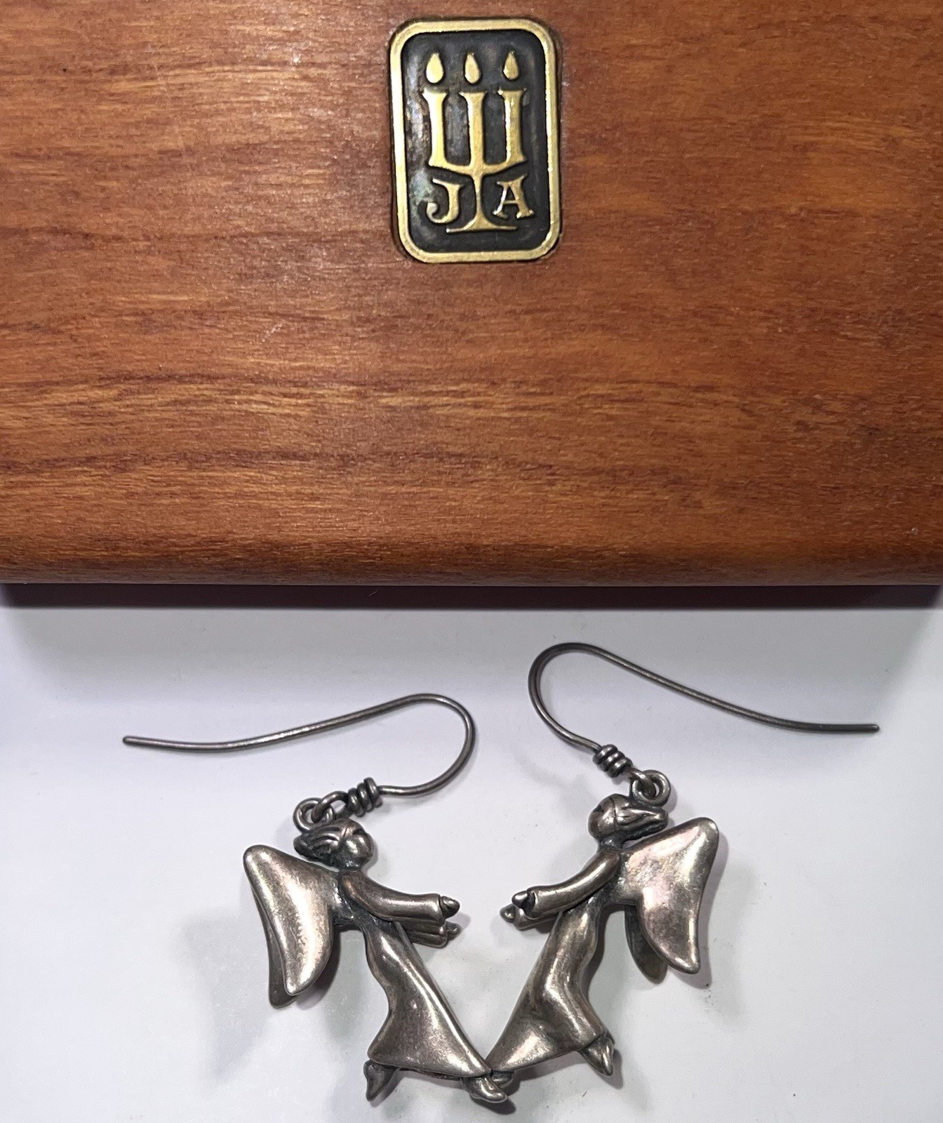 RETIRED James Avery Sterling Silver 925 3D Floating Angel Earrings