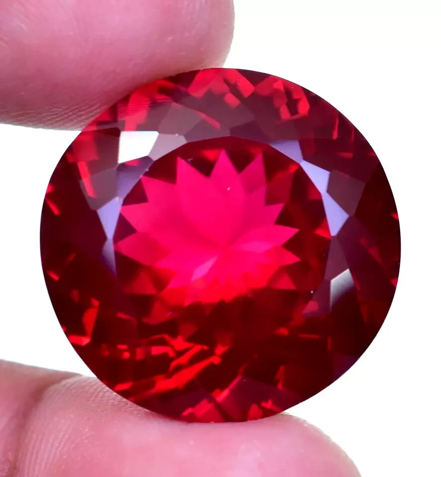 Natural 45.10 Ct Ruby Red Round Shape Certified Loose Gemstone With Free Gift