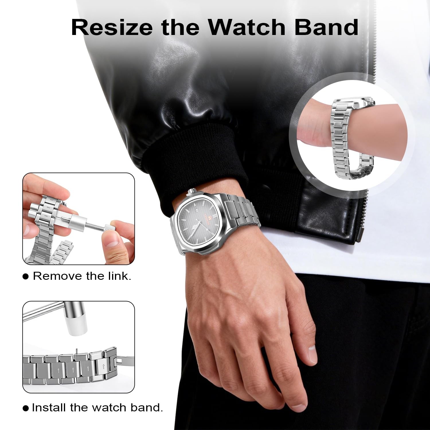 Watch Link Removal Kit Metal Strap Band Adjusting Repair Tool Blue Set