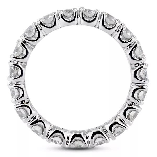 18K Gold Eternity Wedding Ring Classic 3.50 Carat Round Lab-Grown Diamond E VVS2