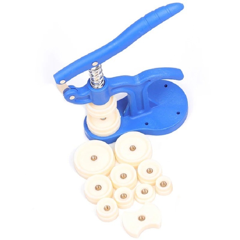 Watch Case Press Tool Set Crystal Back Closer Watchmaker Repair Kit with 12 Plas