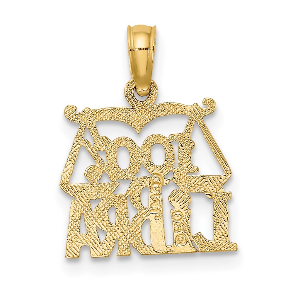 10K Yellow Gold 1 LIBRA Zodiac Charm Pendant L-15.4 mm, W-12.8 mm